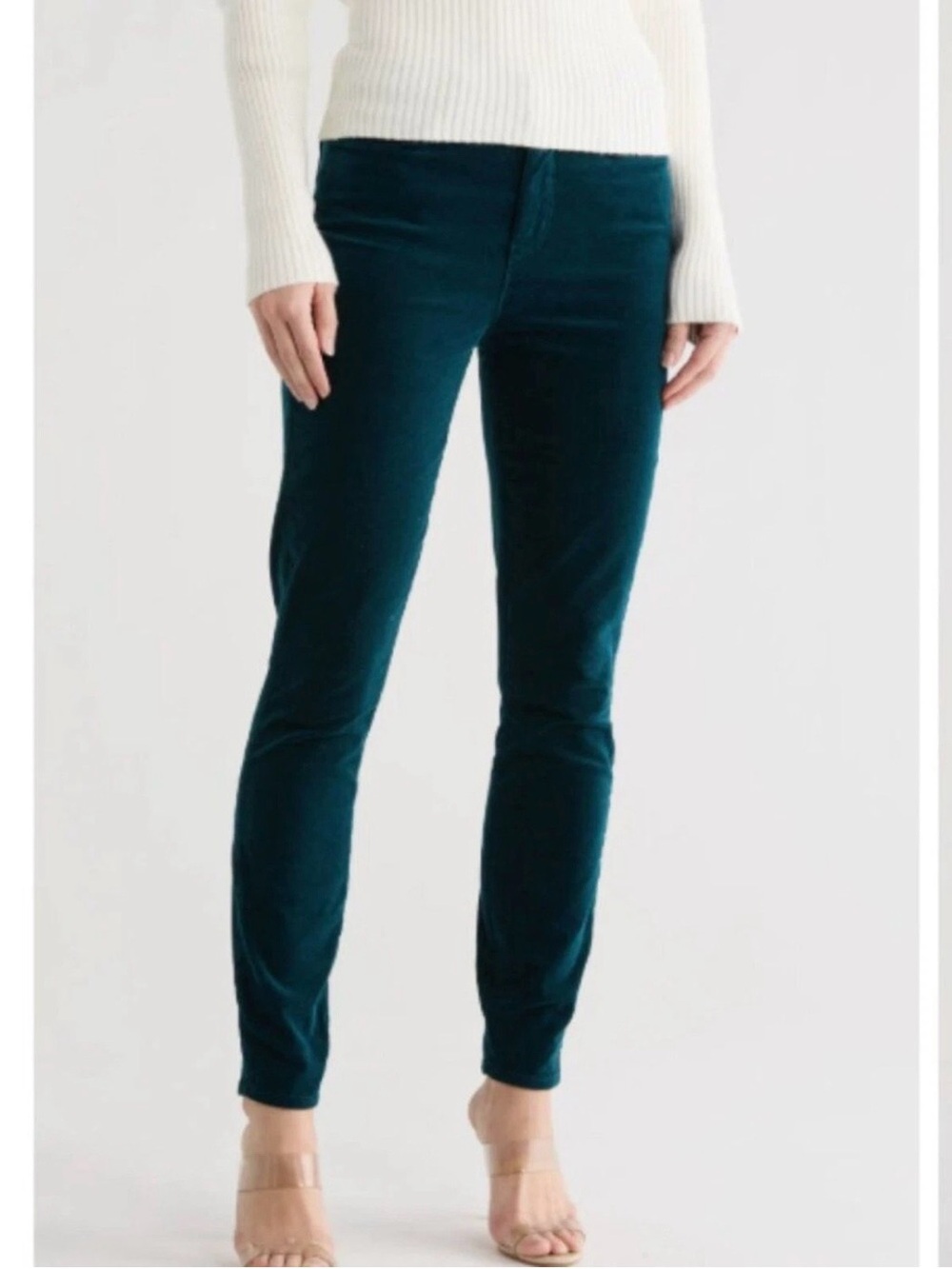 L'AGENCE Teal Velvet Skinny Pants for Women
